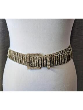 Vintage Style Rhinestone Adjustable ChainBelt.